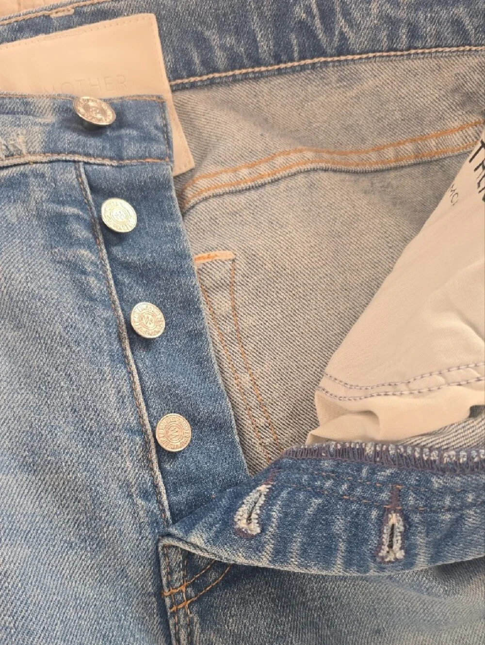 MOTHER The Tomcat Light Blue Distressed Women’s Jeans
